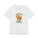 Weekend Are Too Short Cat T-Shirt — "Weekends Are Too Short" Cute Cat on Clock Tee
