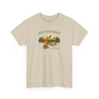 Get Outside Camping T-Shirt — Retro Mountain Tent & Campfire Tee