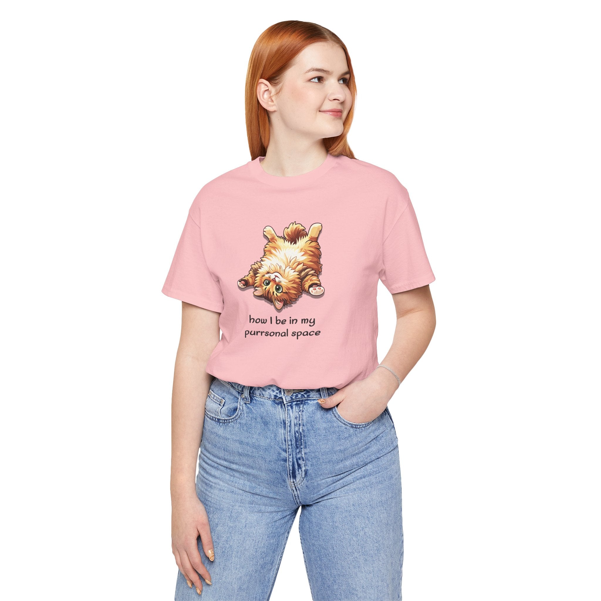 Cat Nap T‑Shirt — "How I Be In My Purrsonal Space" Cute Relaxed Cat Graphic Tee