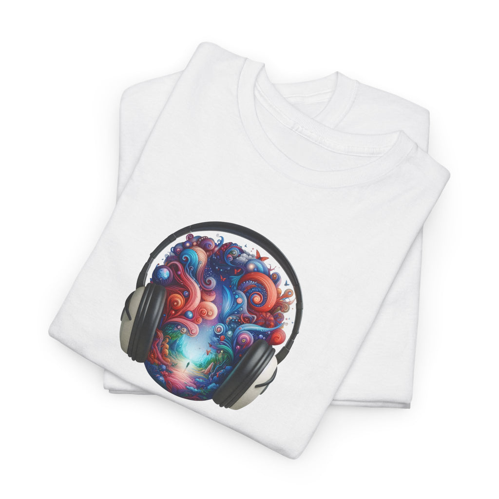 Music Is My Escape T-Shirt — Colorful Headphone Art Tee