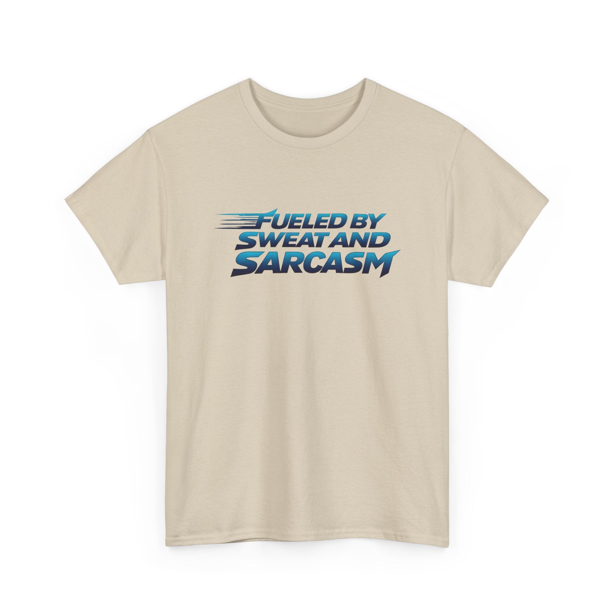 Fueled By Sweat and Sarcasm T-Shirt — Funny Gym Shirt for Workout Lovers