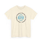 Stay Positive Graphic Tee — 'STAY' Inspirational Badge T‑Shirt
