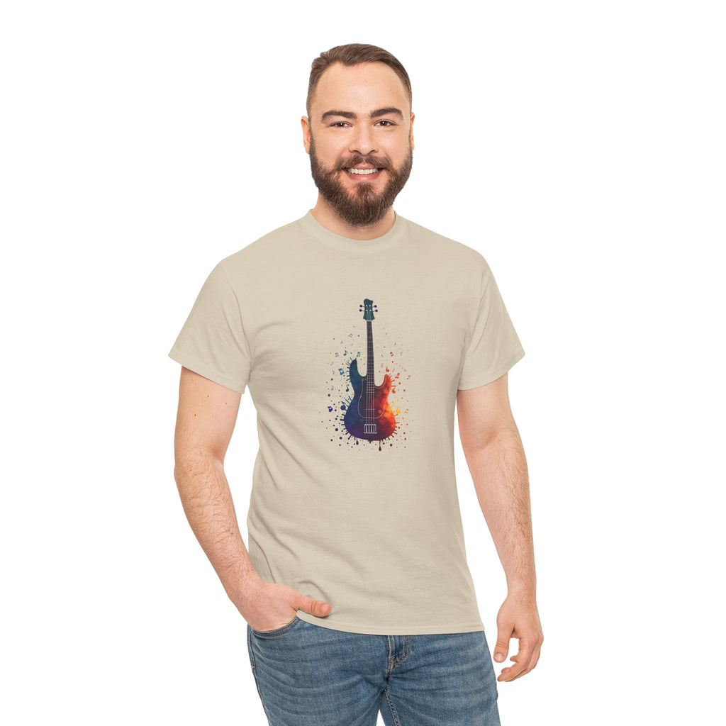 Guitar Splash T‑Shirt — Watercolor Electric Bass Guitar Music Tee