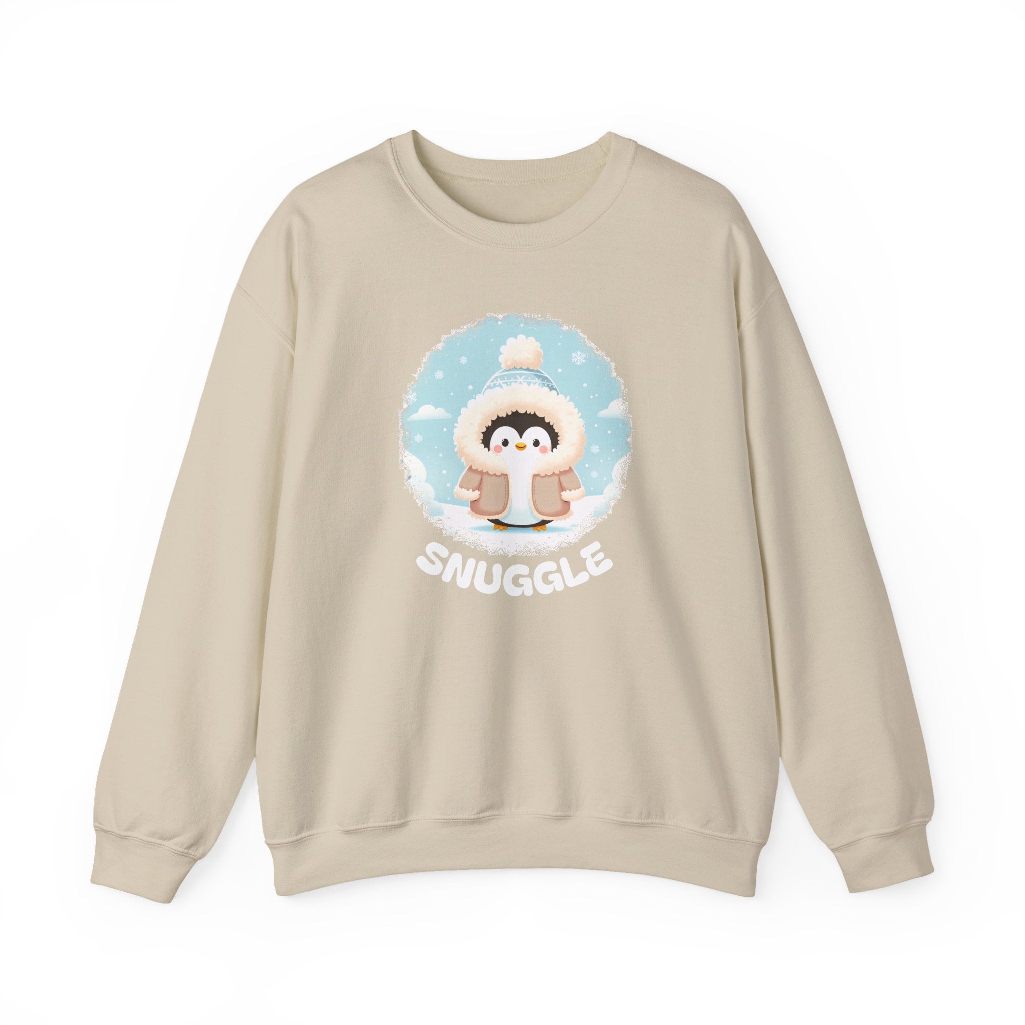 Snuggle Penguin Crewneck Sweatshirt — Cute Winter Cozy Pullover