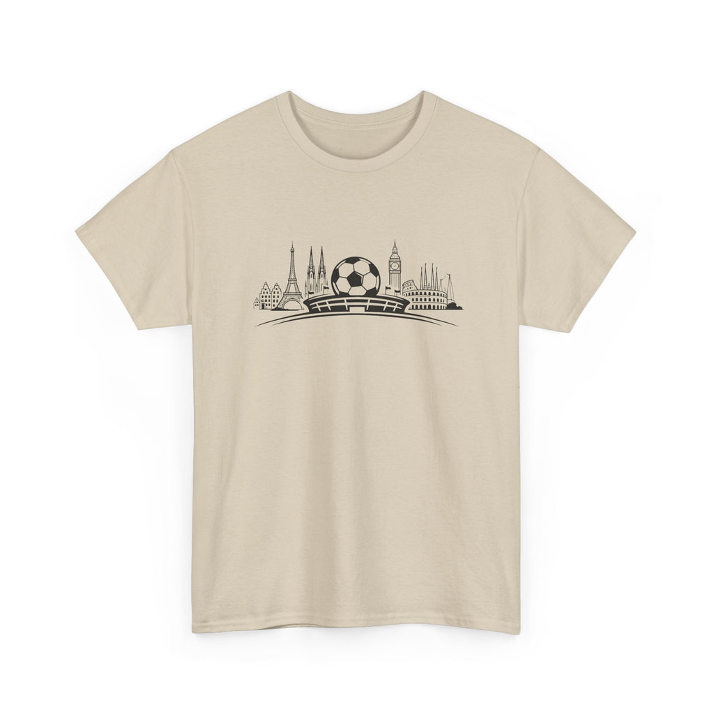 Soccer Stadium Skyline T‑Shirt — City Landmark Football Graphic Tee