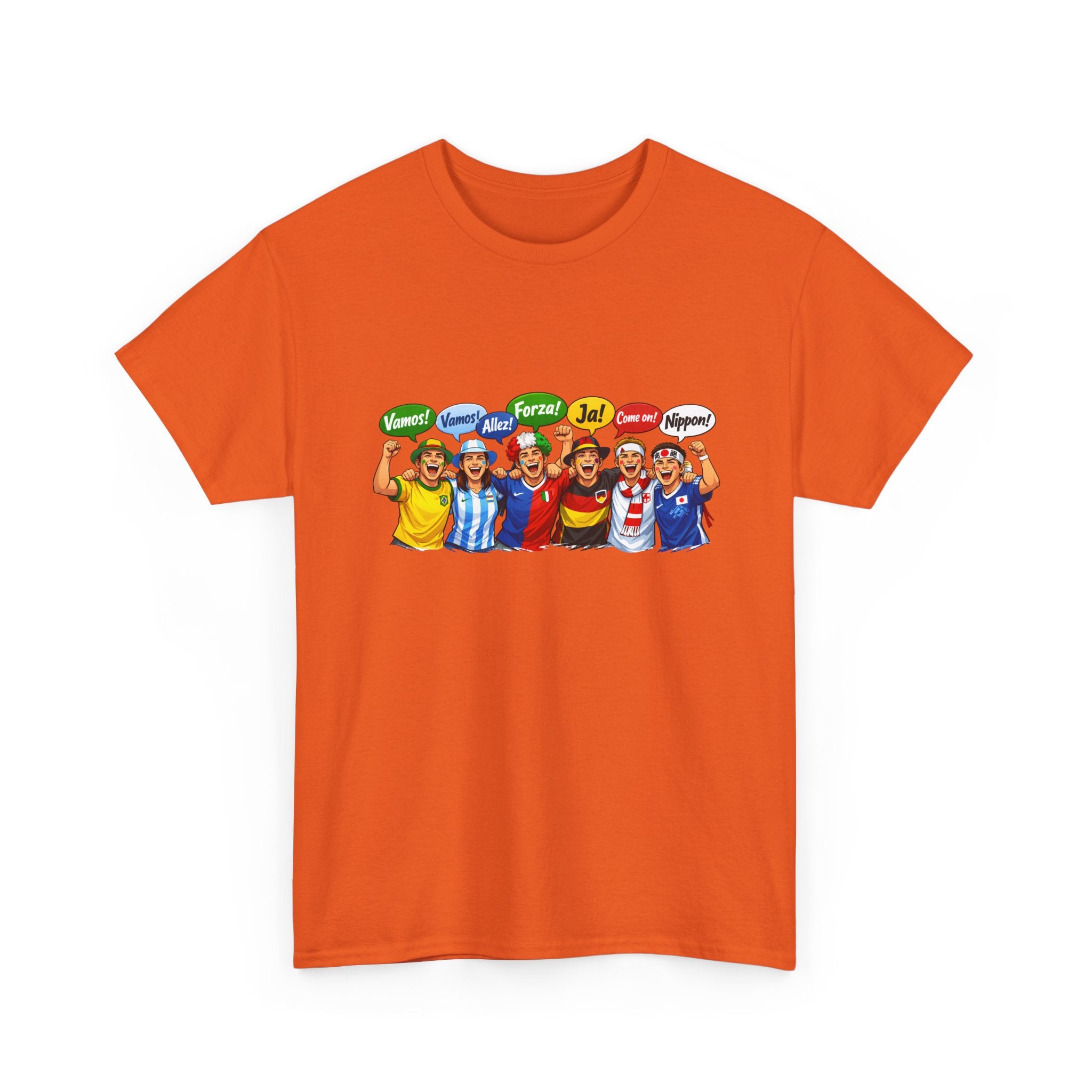 Soccer Fans Group Graphic Tee — World Cup Multinational Fans Shirt