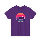 Woman Ride Horse Sunset T-Shirt — Retro Silhouette Beach Vibe Tee