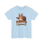 Slow and Steady Gains Tee — Funny Gym Snail Workout T-Shirt