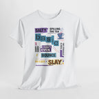 Millennial Graphic Tee — 'Basic' Buzzword Collage: Salty, Spilling the Tea, I Can't Even, SLAY