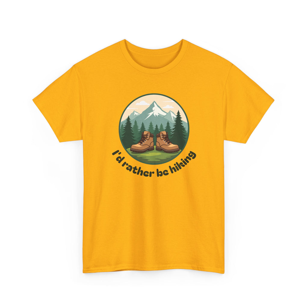Hiking T-Shirt — 'I'd Rather Be Hiking' Mountain & Camping Graphic Tee