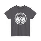 Gray t-shirt with 'Take the High Path' graphic design on a white background