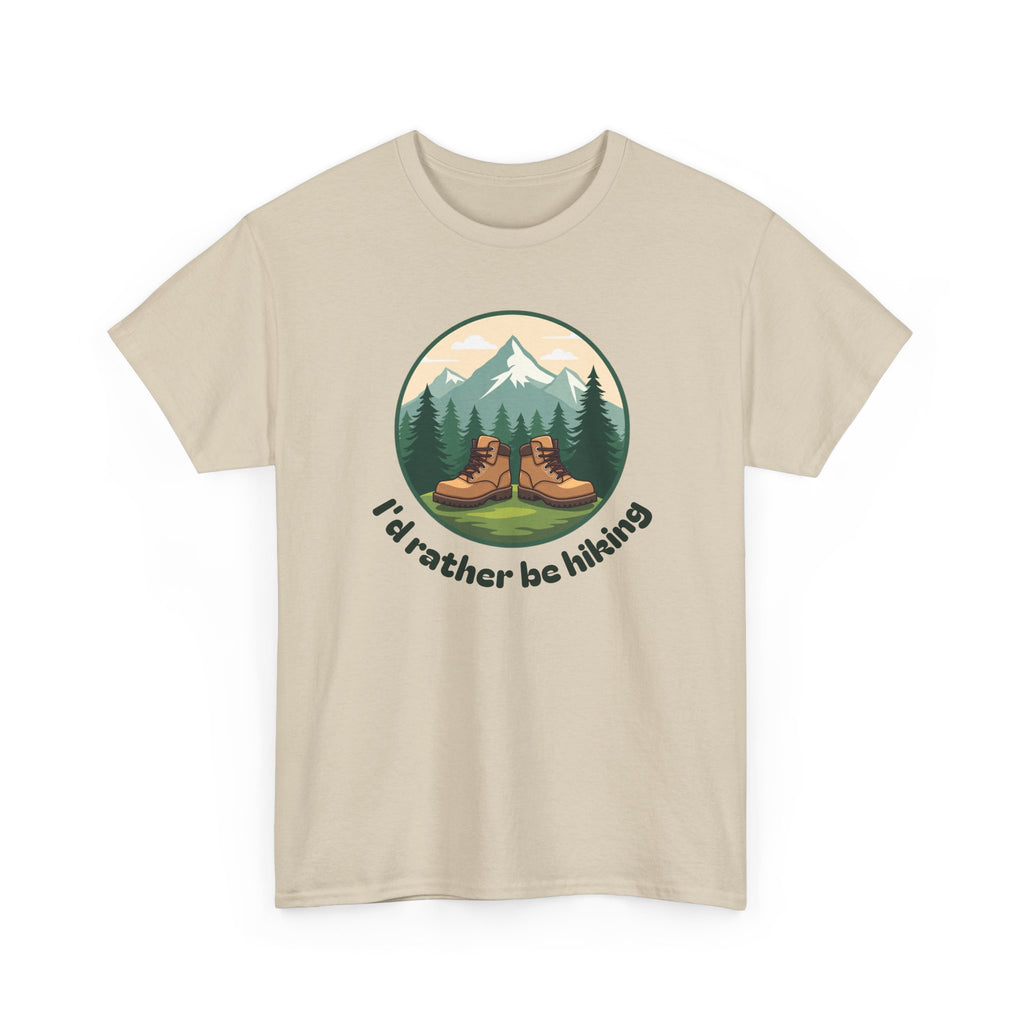 Hiking T-Shirt — 'I'd Rather Be Hiking' Mountain & Camping Graphic Tee