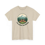 Hiking T-Shirt — 'I'd Rather Be Hiking' Mountain & Camping Graphic Tee