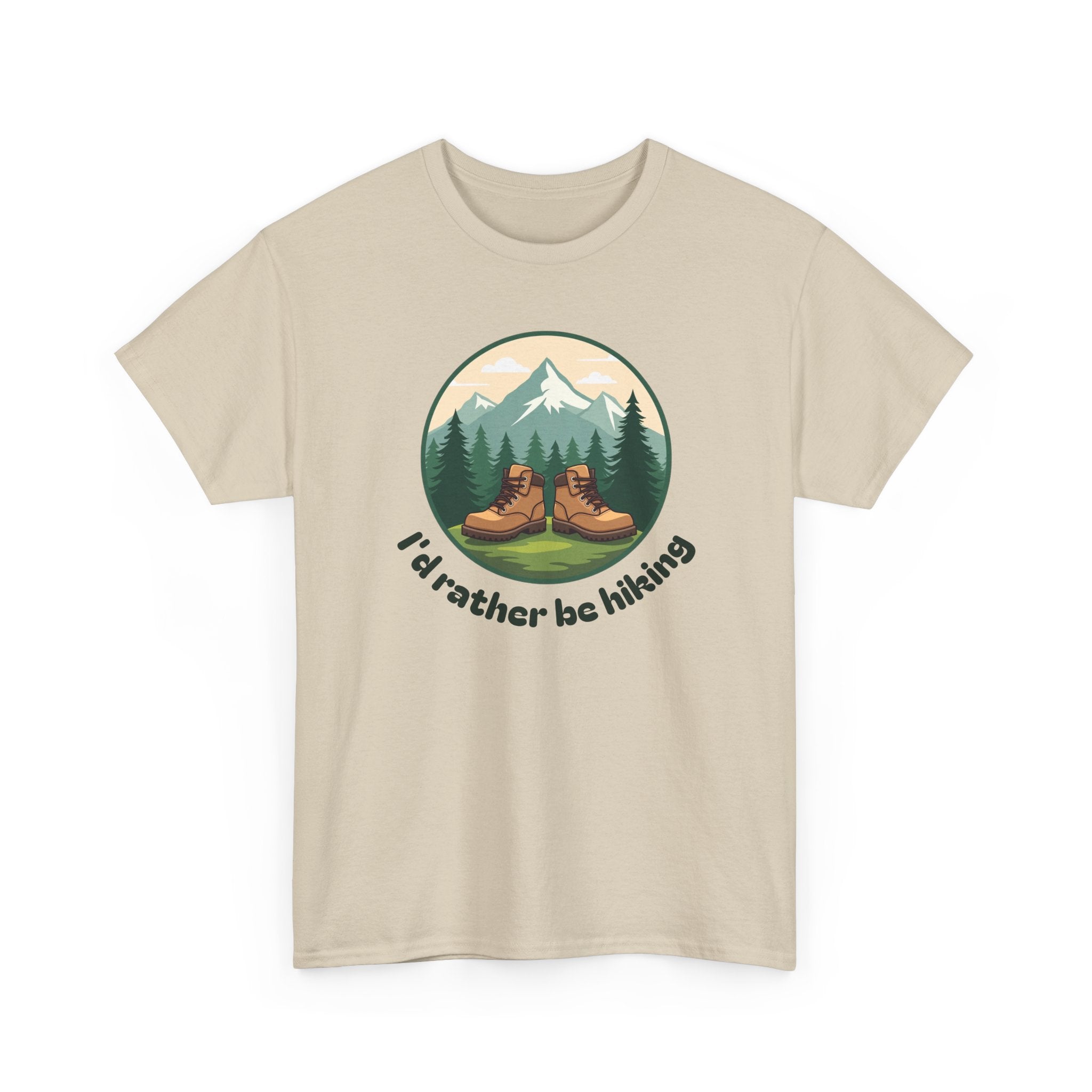 Hiking T-Shirt — 'I'd Rather Be Hiking' Mountain & Camping Graphic Tee