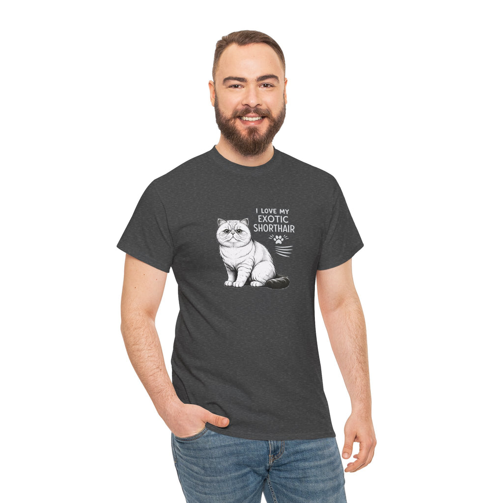 Exotic Shorthair Cat T-Shirt — "I Love My Exotic Shorthair" Cat Lover Tee