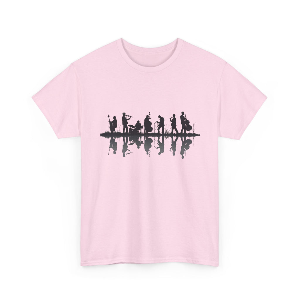 Music Band Silhouette Tee — Musicians Reflection T-Shirt