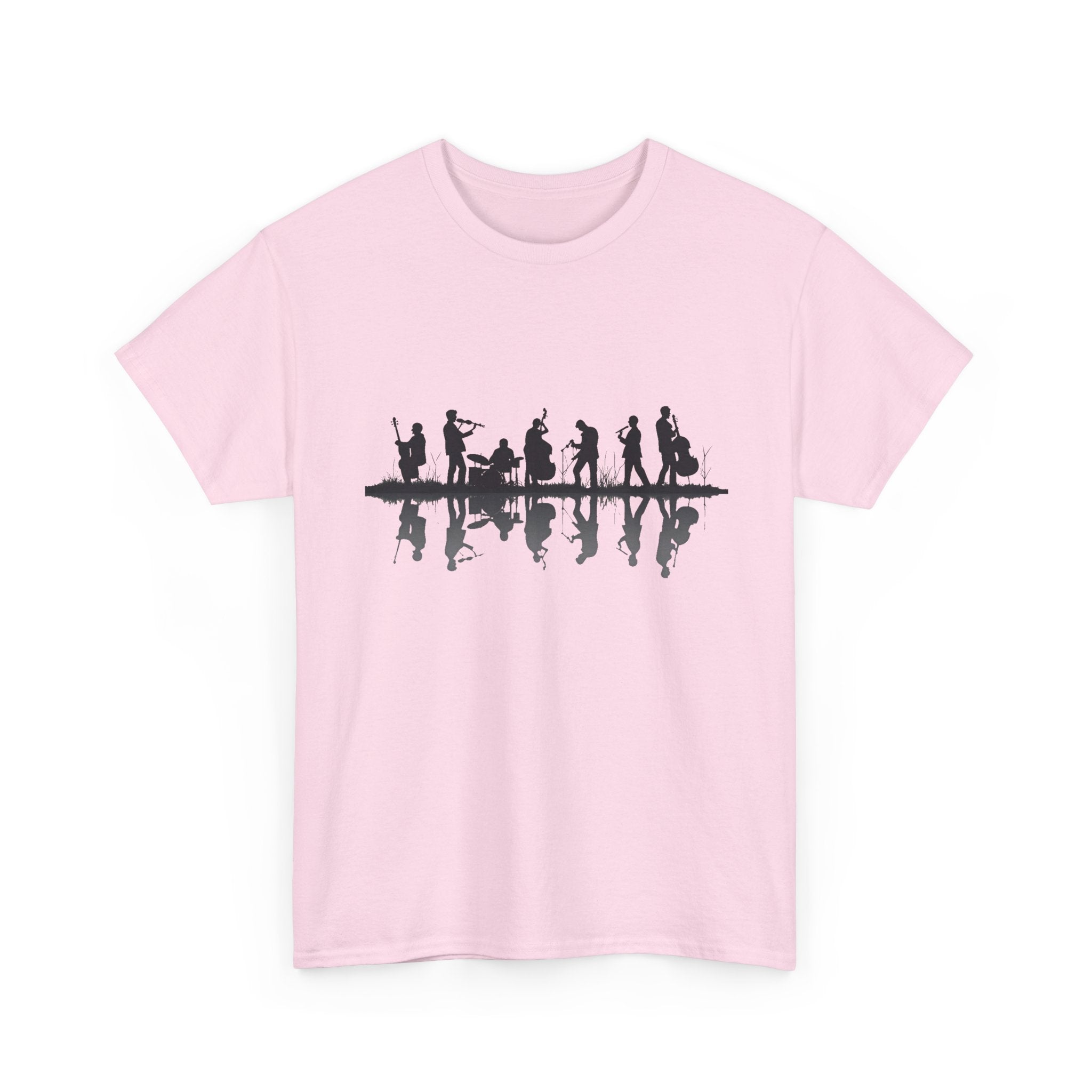 Music Band Silhouette Tee — Musicians Reflection T-Shirt