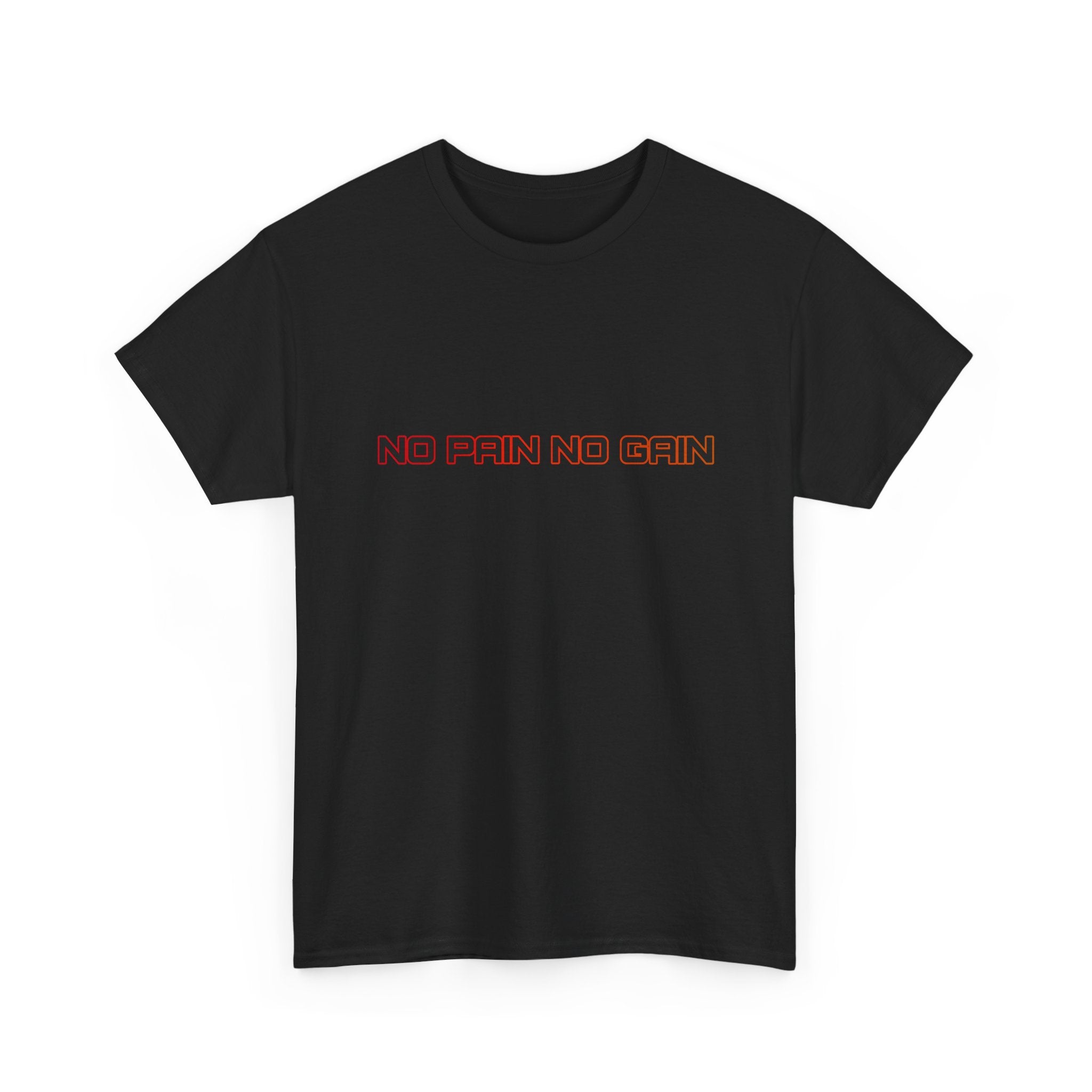 No Pain No Gain T-Shirt Minimal Red Orange Gym Motivational Workout Tee