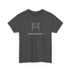 Funny Cat Face T-Shirt — 'Resting Hangry Personality' Minimalist Graphic Tee