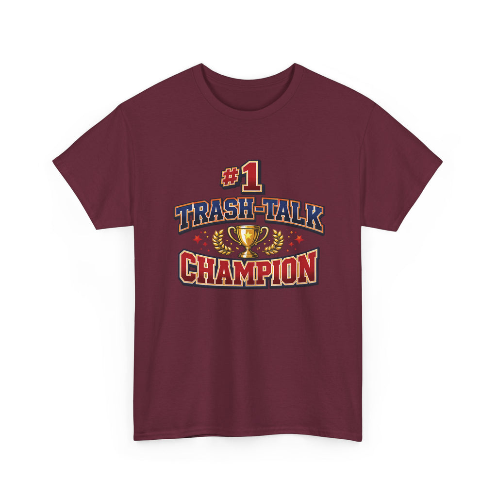 Trash Talk Champion T-Shirt — #1 Trophy Graphic Tee for Gamers & Sports Fans