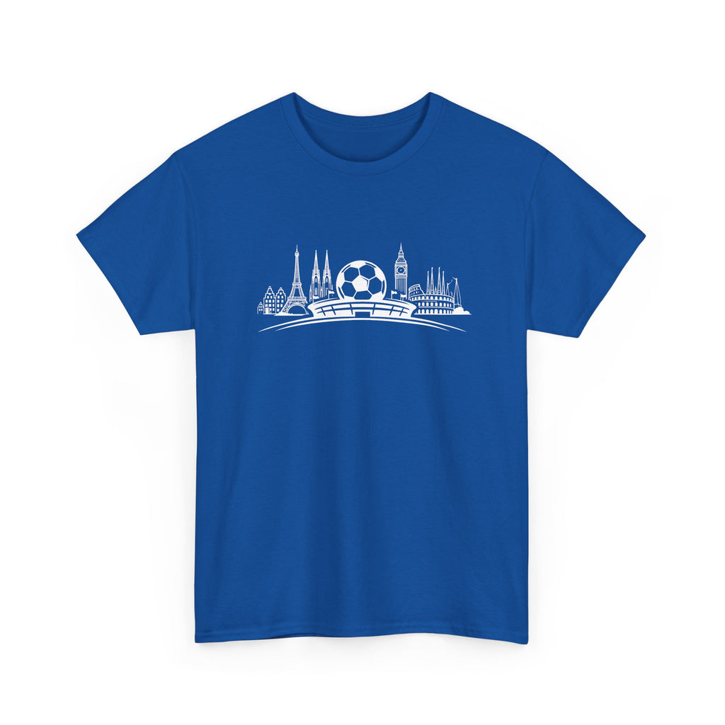 Soccer Stadium Skyline T‑Shirt — City Landmark Football Graphic Tee
