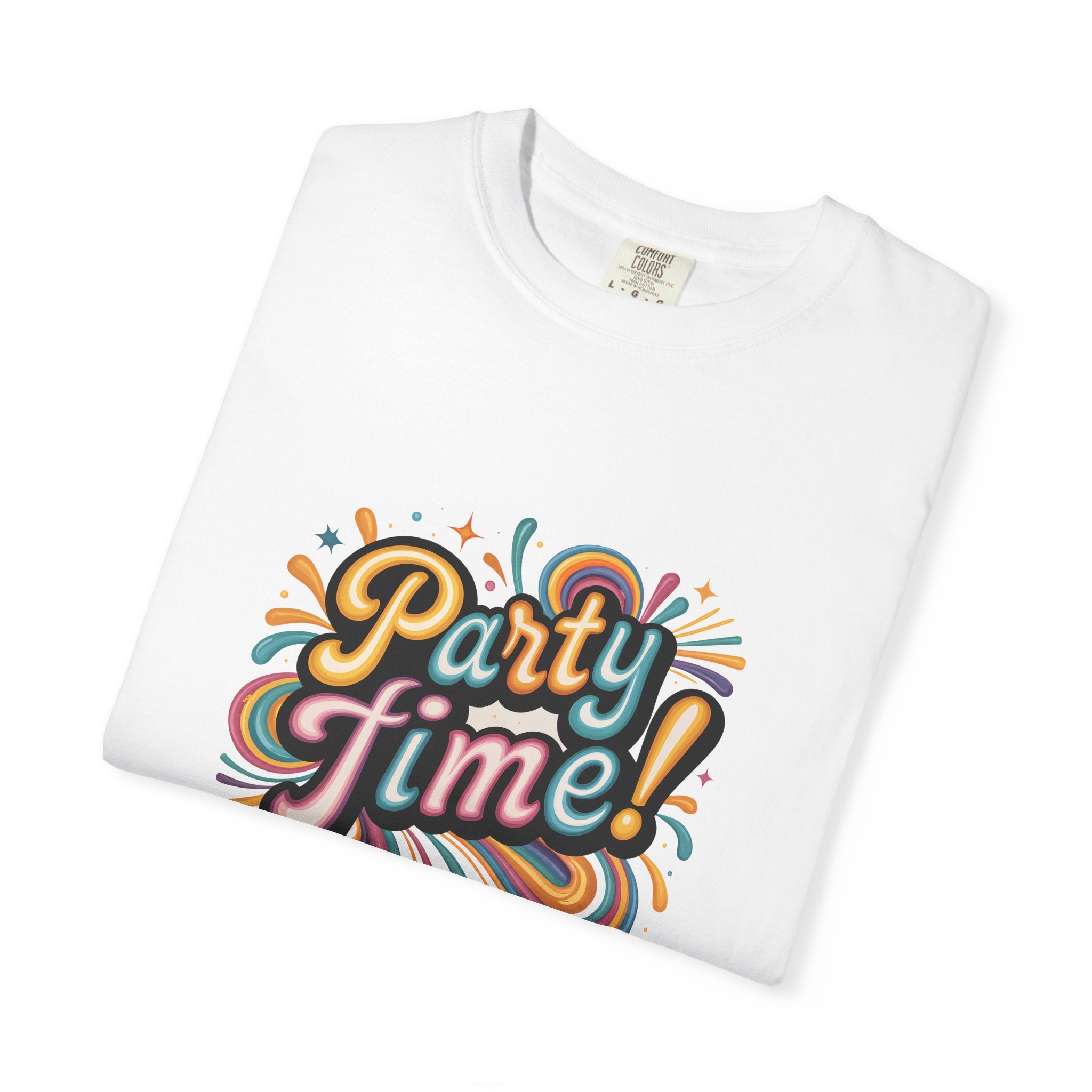 Party Time! Graphic T-Shirt — Retro Colorful Celebration Tee