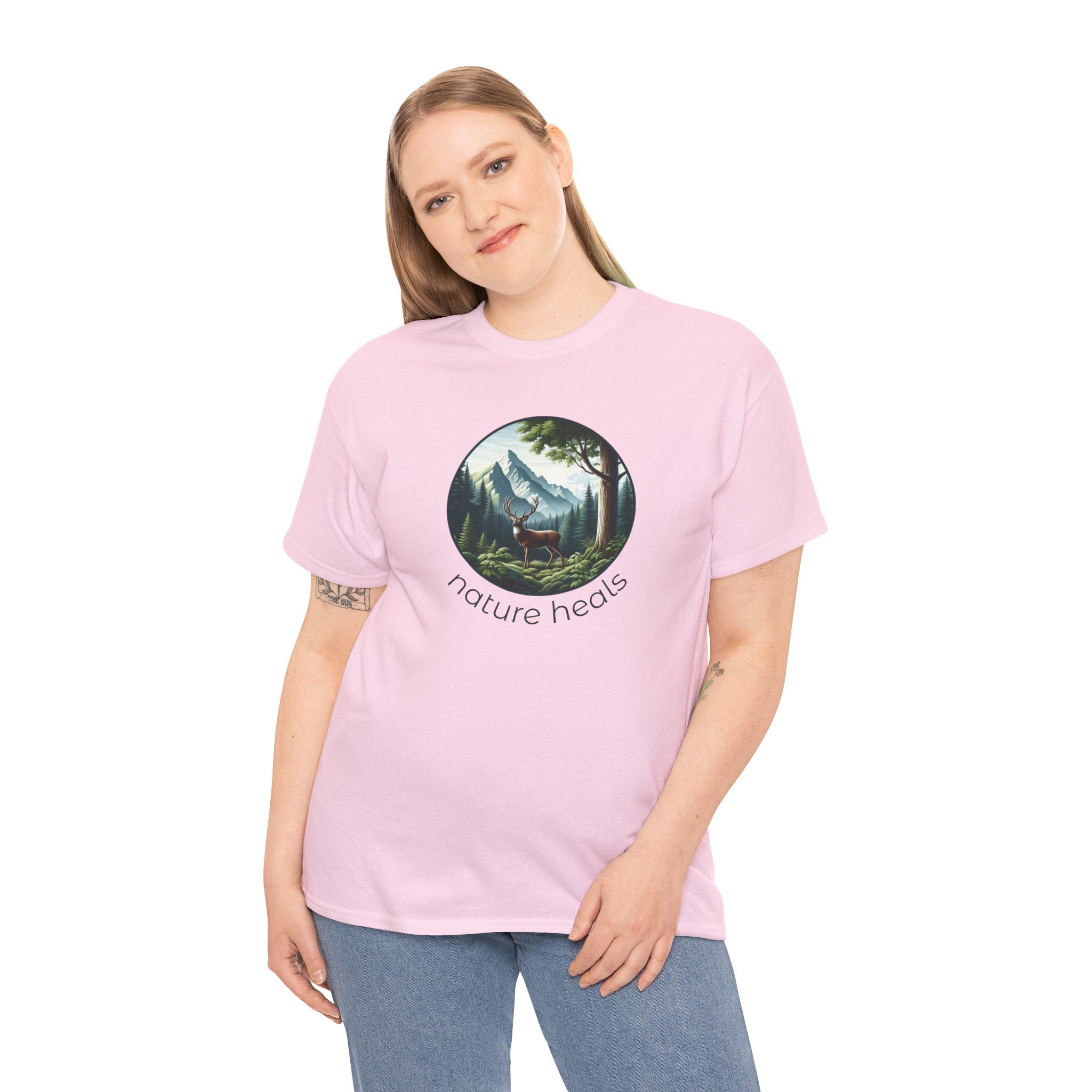 Nature Heals T-Shirt — Scenic Mountain Forest Graphic Tee