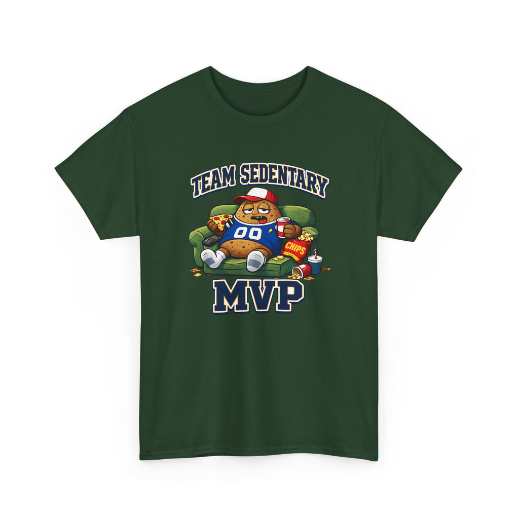 Funny Sports Fan Couch Potato 'Team Sedentary MVP' T-Shirt — Lazy Couch MVP Tee