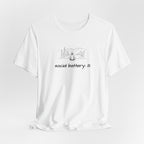 Social Battery Low T-Shirt — Minimal Nature Camping Graphic Introvert Tee