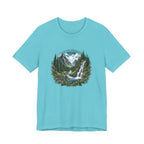 Nature Adventure T-Shirt — Mountain Waterfall Forest Graphic Tee