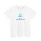 a melting ice cube cartoon character with the text 'it's cool. just a little meltdown.'