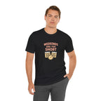 Weekends Are Too Short Tee — Vintage Calendar & Clock Graphic Short Sleeve Shirt