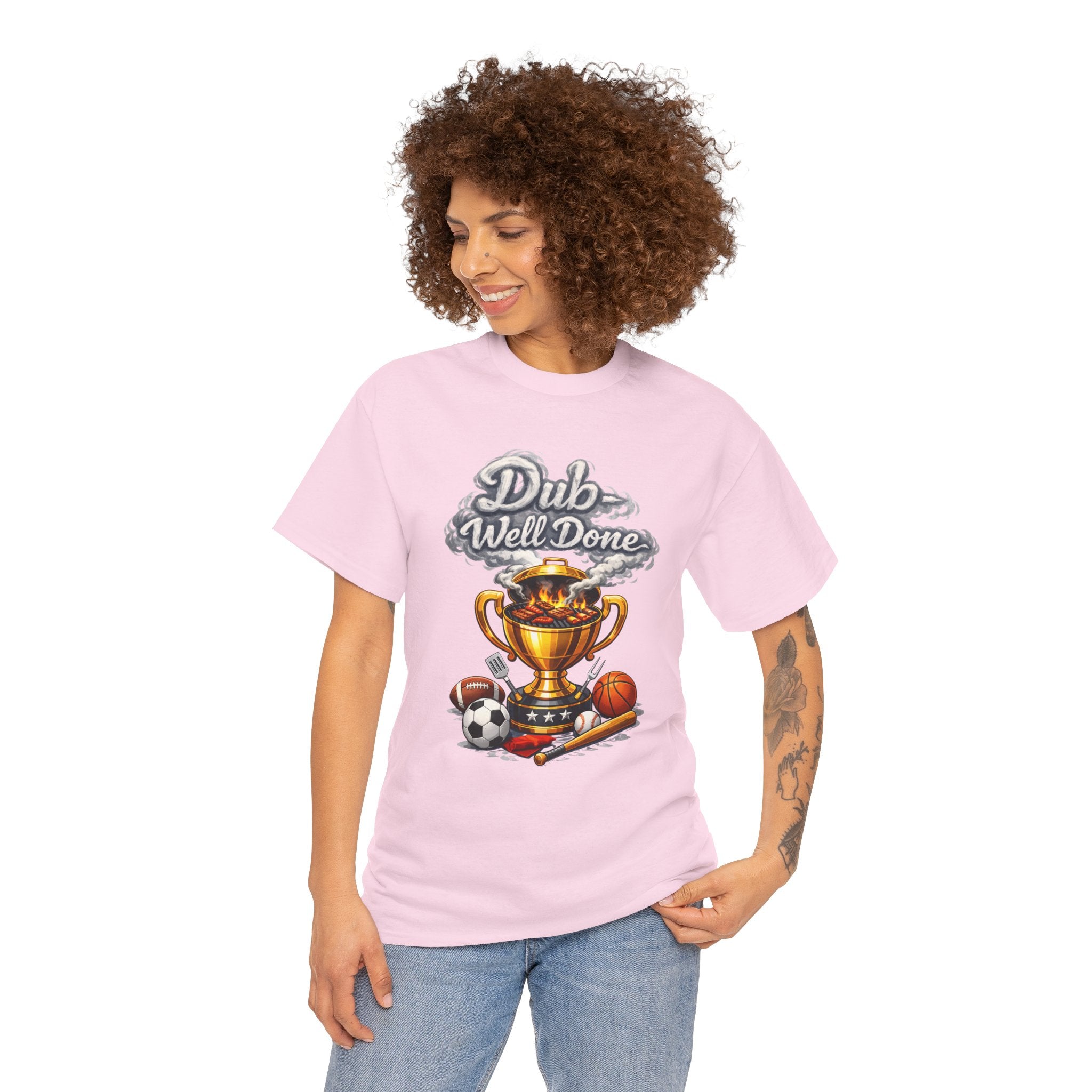 Dub Well Done Sports Trophy T‑Shirt — Soccer, Basketball & Baseball Champion Tee
