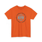 Stay Positive Graphic Tee — 'STAY' Inspirational Badge T‑Shirt