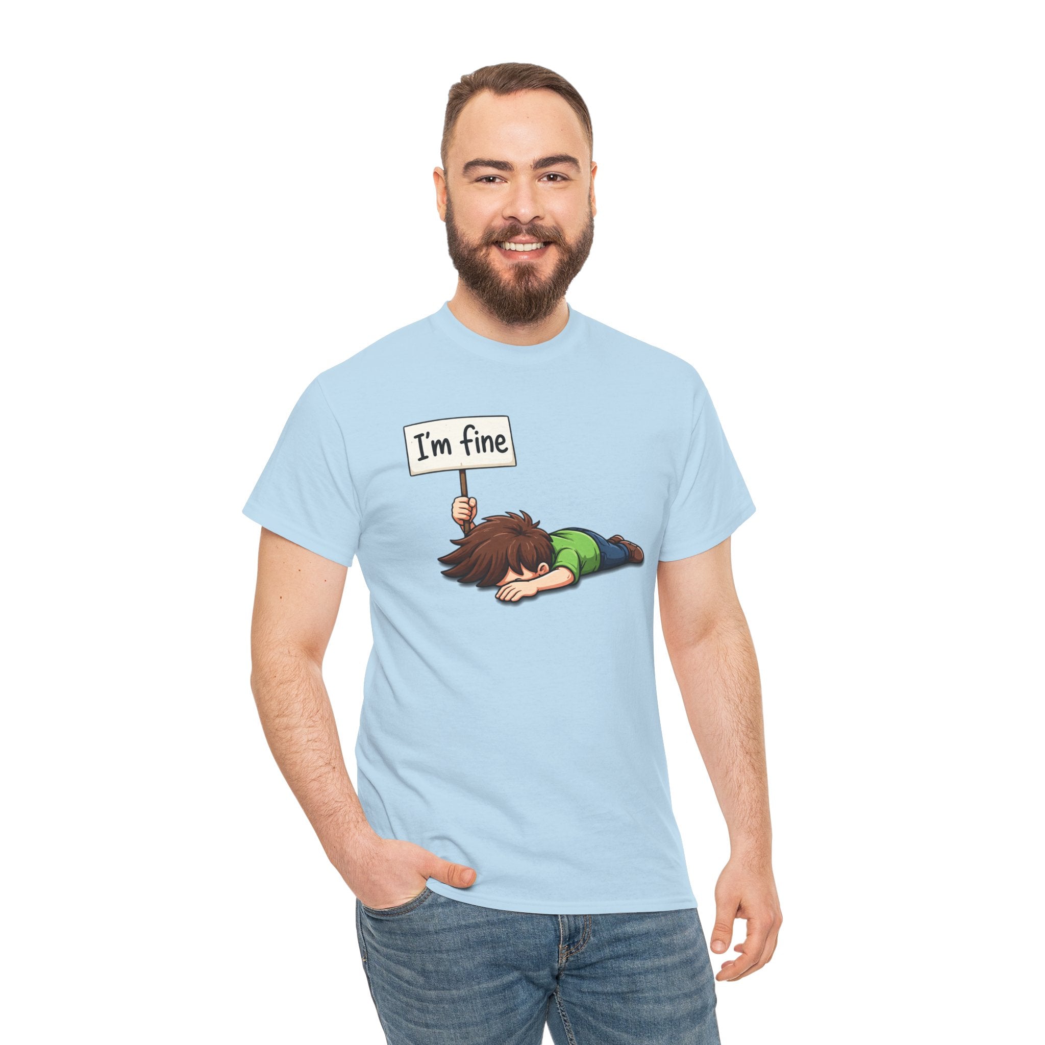 Cute Cartoon 'I'm Fine' Funny Dry Humor Graphic Tee