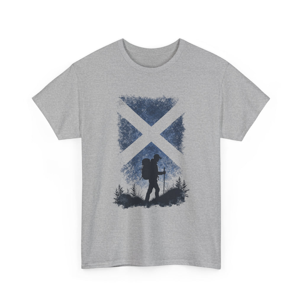 Hiker Scotland Flag T-Shirt — Scottish Hiking Graphic Tee