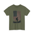 Patriotic Hiker T-Shirt — American Flag Silhouette Tee
