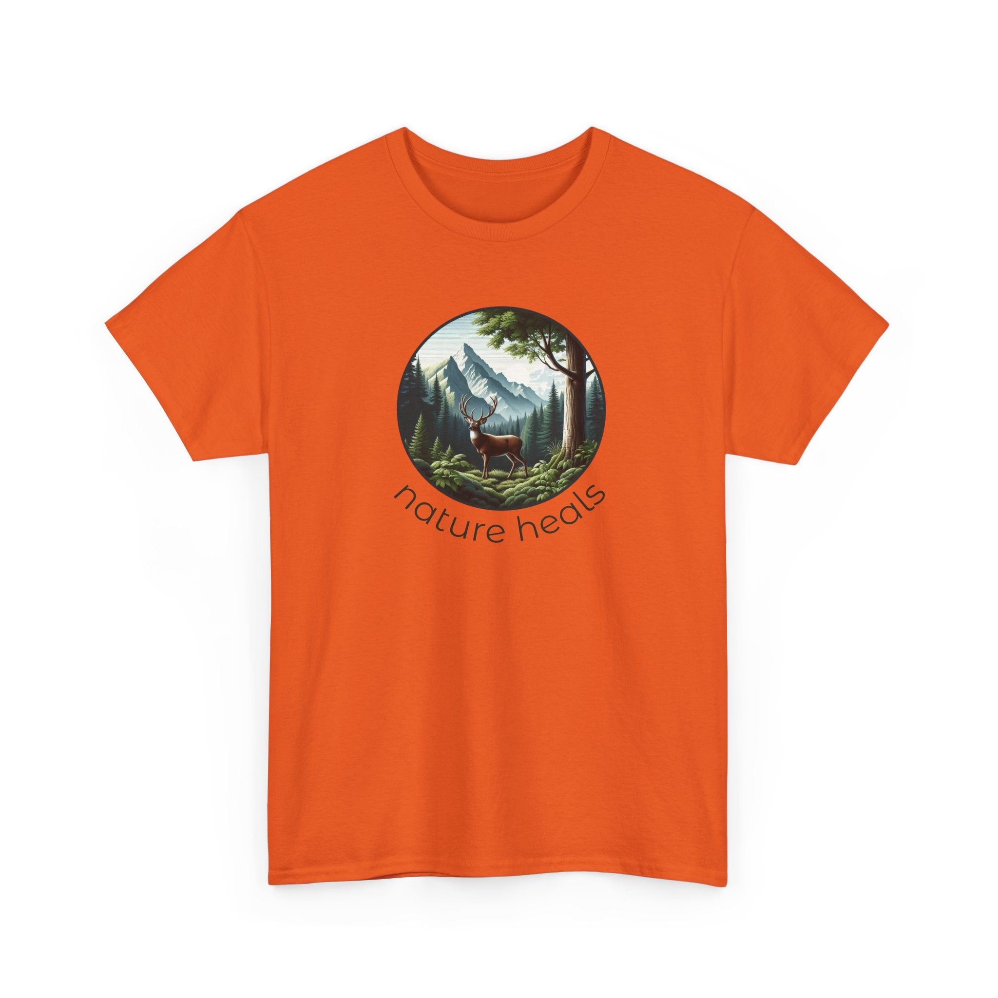 Nature Heals T-Shirt — Scenic Mountain Forest Graphic Tee