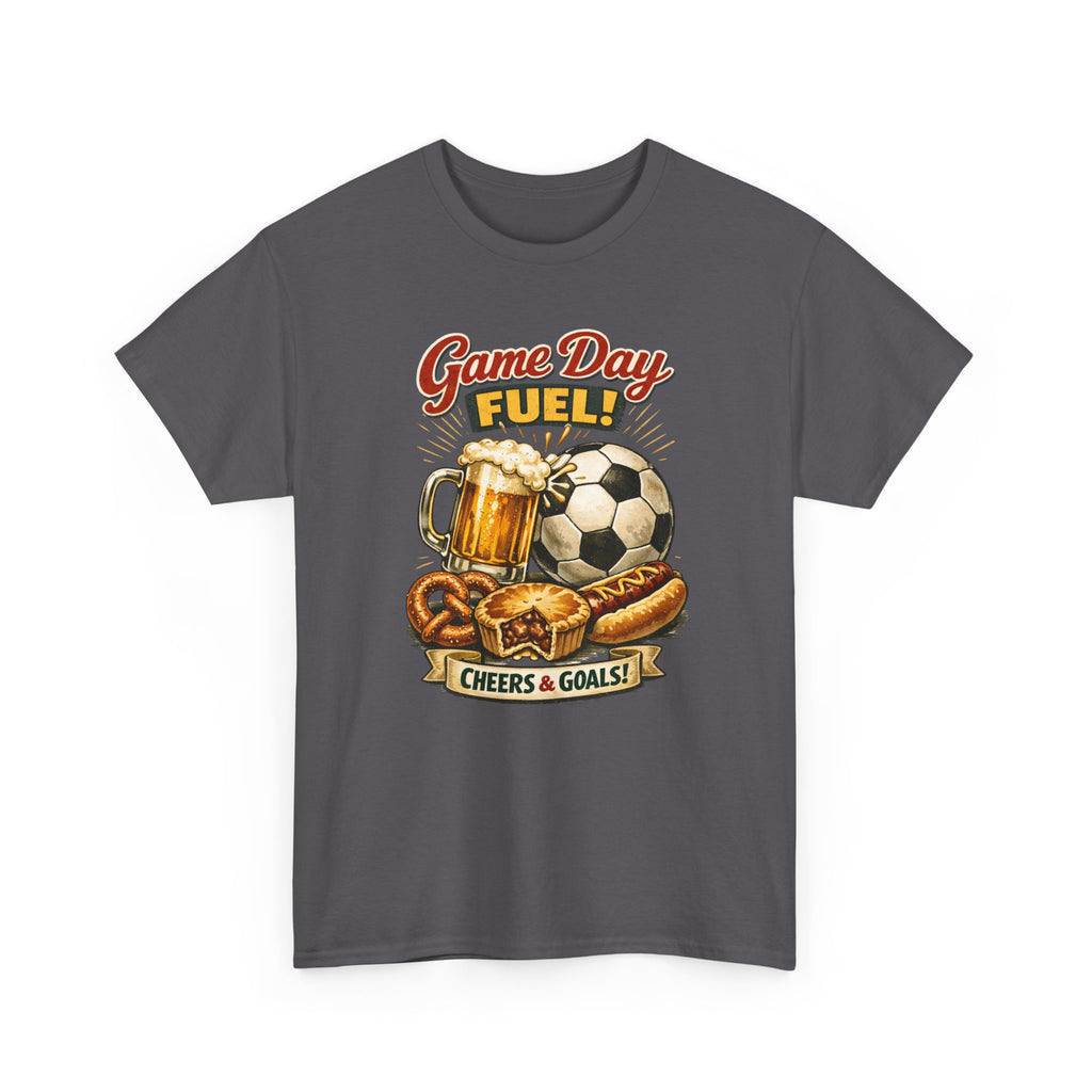 Game Day Fuel Soccer T-Shirt — Cheers & Goals Snack & Beer Graphic Tee
