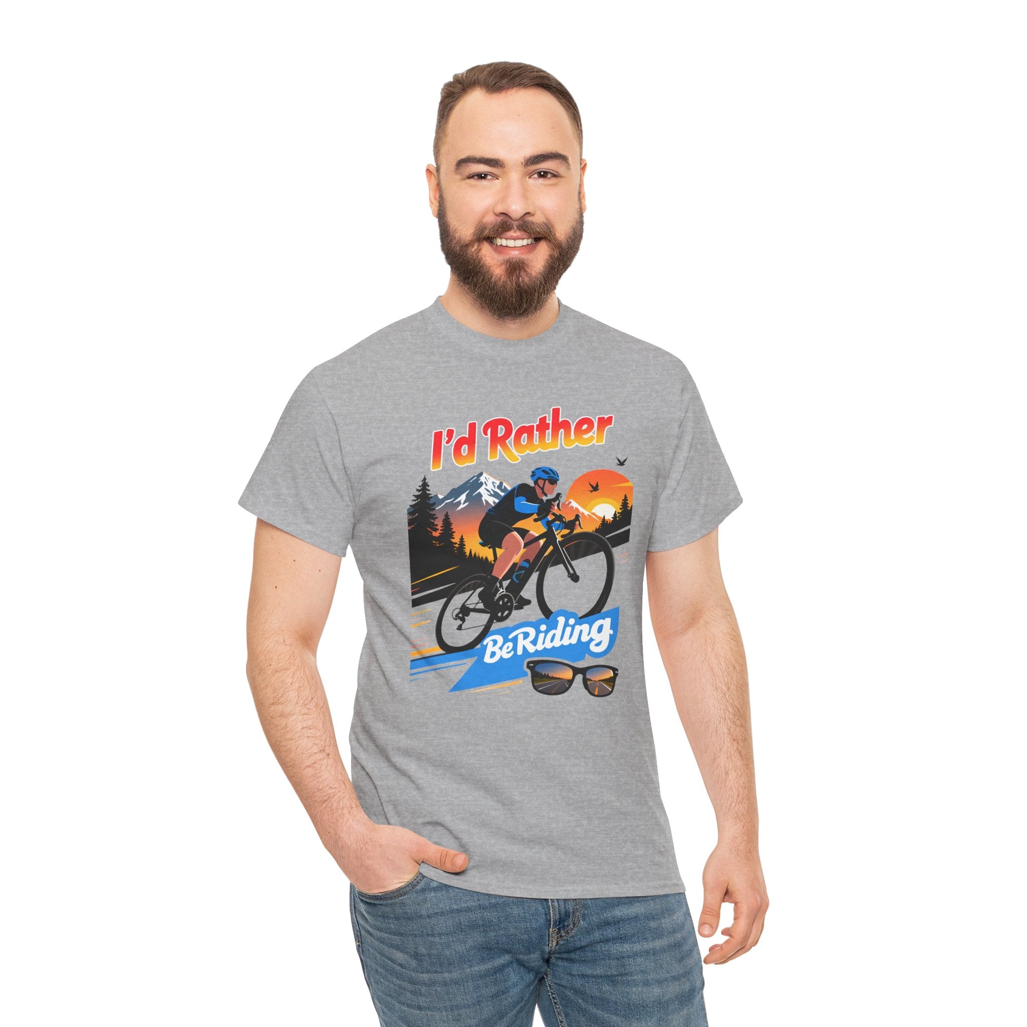 Cycling T-Shirt — "I'd Rather Be Riding" Graphic Tee