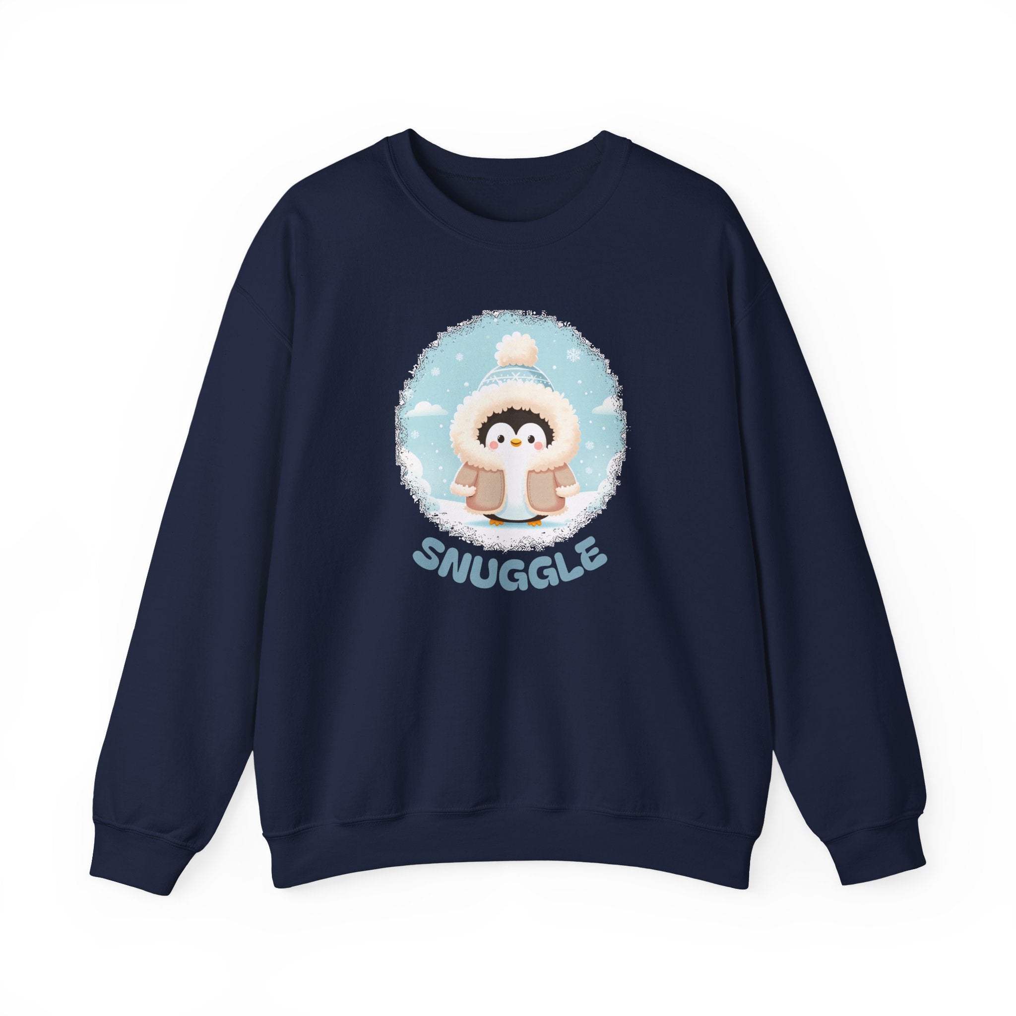 Snuggle Penguin Crewneck Sweatshirt — Cute Winter Cozy Pullover