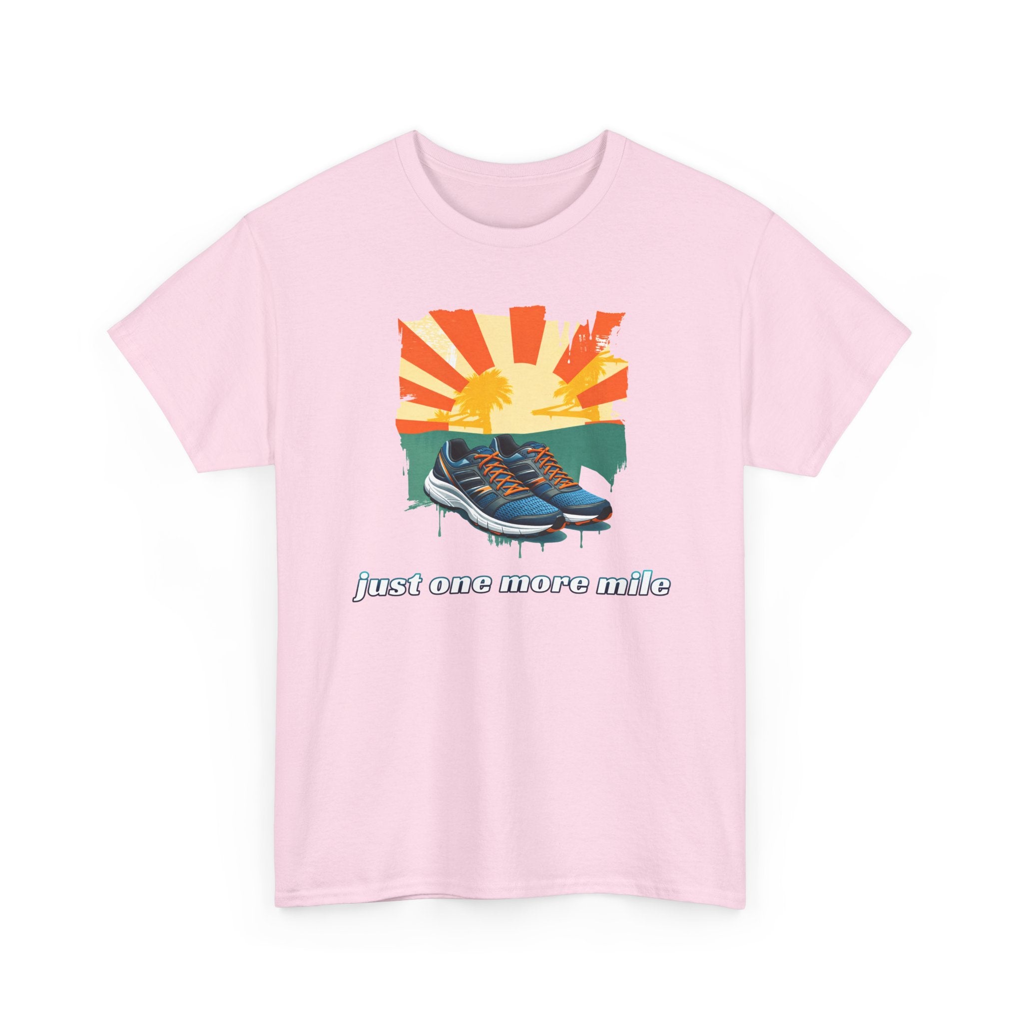 Running Tee — "Just One More Mile" Sunrise Graphic Shirt