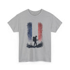 France Flag Hiker Silhouette Tee Mountain Hiking Shirt