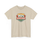 90% Sarcasm T-Shirt — Funny Retro Badge Graphic Tee for Sarcastic Humor
