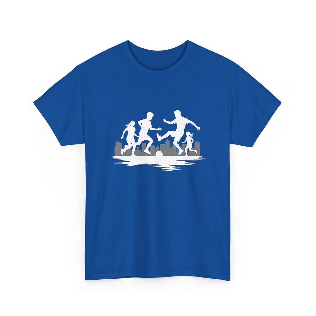 Youth Playing Soccer Silhouette Tee – Fun Outdoor Play Graphic T‑Shirt