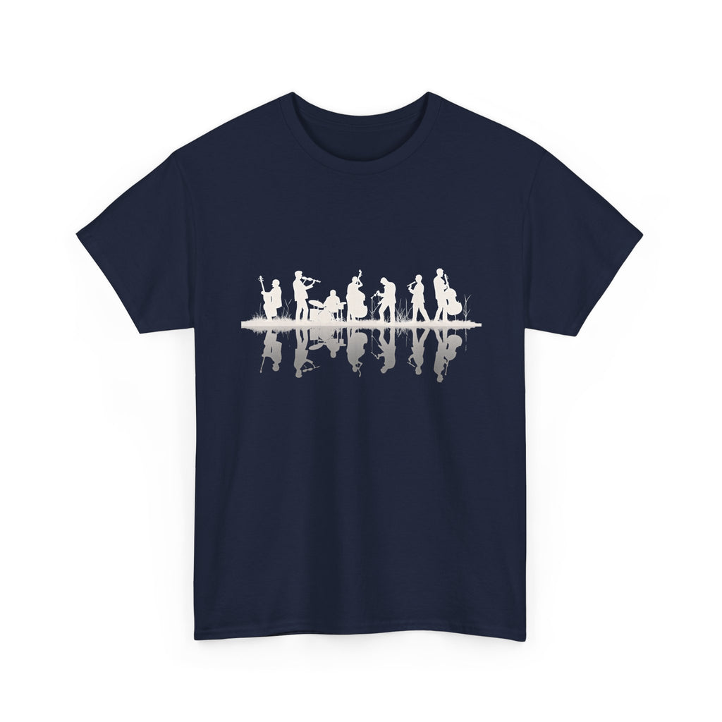 Music Band Silhouette Tee — Musicians Reflection T-Shirt