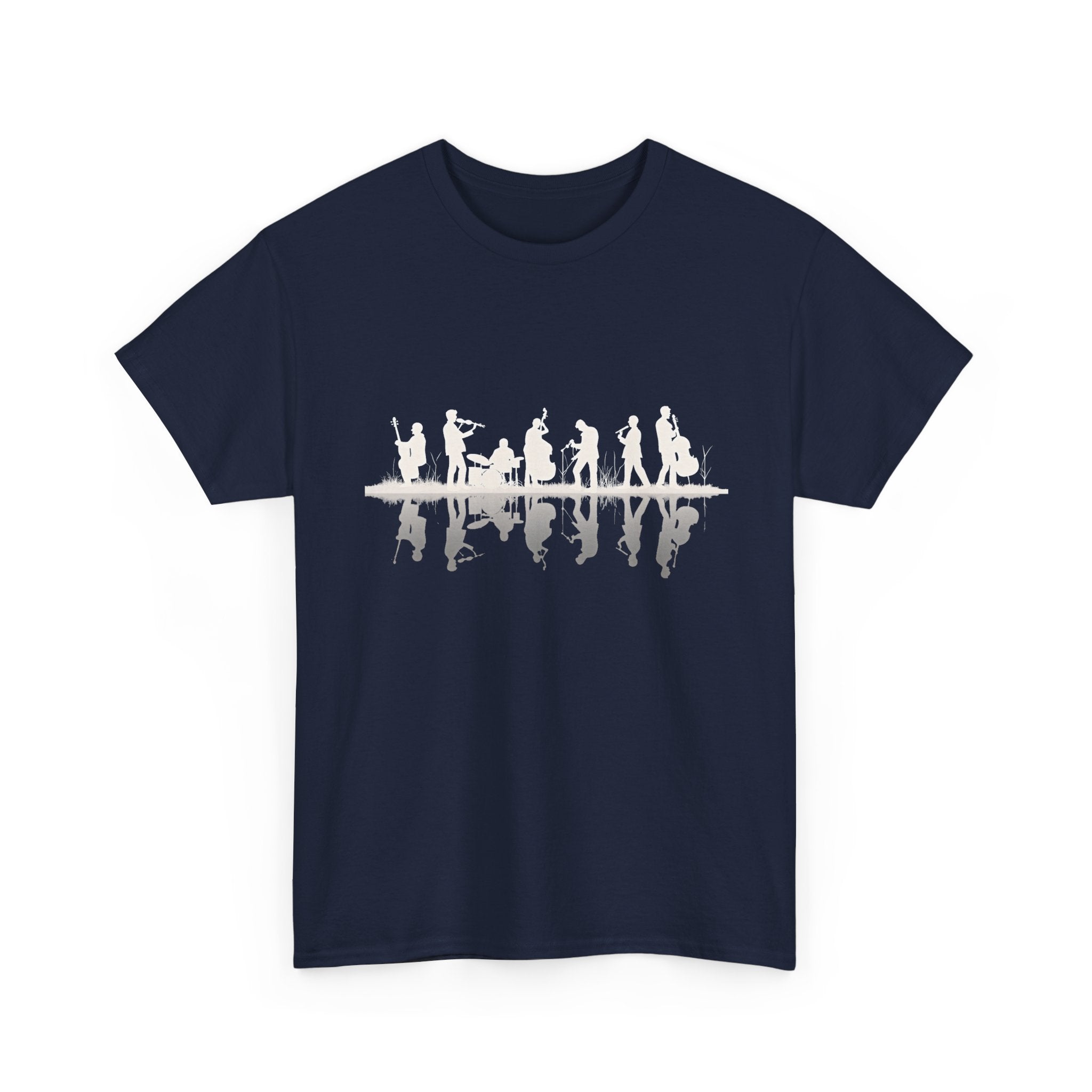 Music Band Silhouette Tee — Musicians Reflection T-Shirt