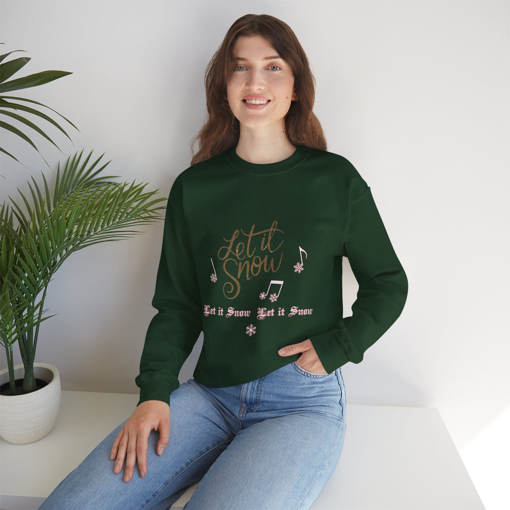 Let It Snow Sweatshirt — Holiday Crewneck with Music Notes