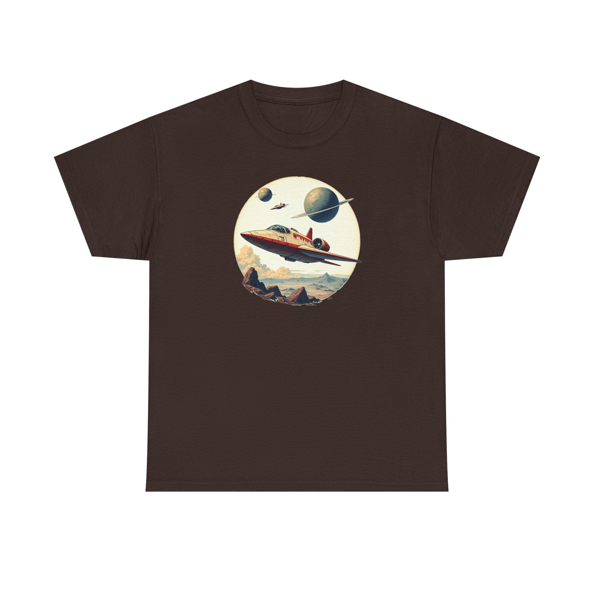 Retro Space T‑Shirt — Vintage Sci‑Fi Rocket Tee