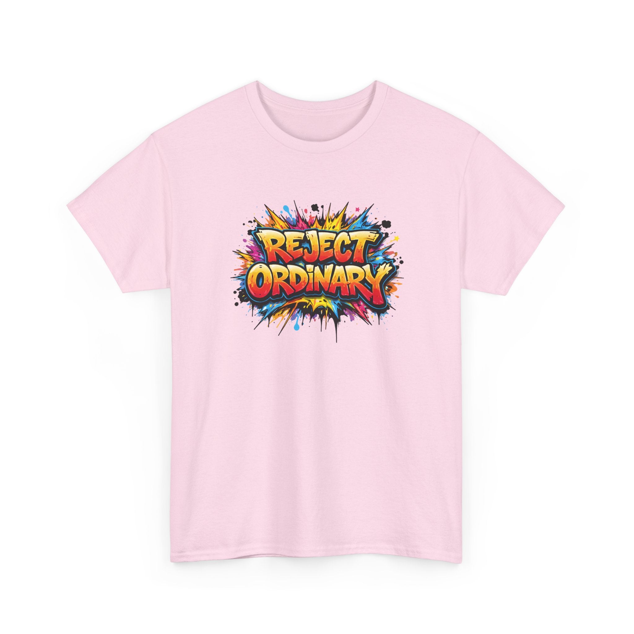 Reject Ordinary T-Shirt — Bold Colorful Graphic Tee for Creative Rebels